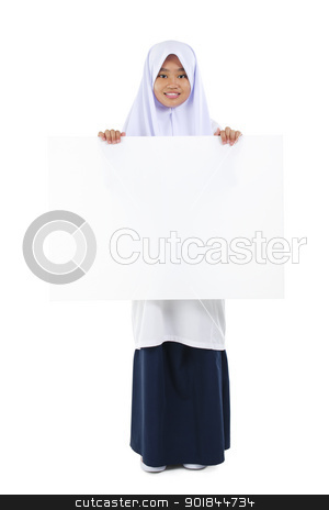 To use this stock image in your creative project, please select the size you need over to the right and click the "Add to Cart" button.
Your downloaded image will come with the Cutcaster watermark removed so don’t worry about the watermark you see on this page. Blank board stock photo, Fullbody Southeast Asian teen holding a blank card board over white background by szefei