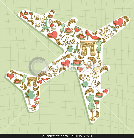 To use this stock image in your creative project, please select the size you need over to the right and click the "Add to Cart" button.
Your downloaded image will come with the Cutcaster watermark removed so don’t worry about the watermark you see on this page. Travel Paris icon set airplane stock vector clipart, Hand drawn travel paris icon set plane. Vector file layered for easy manipulation and custom coloring. by Cienpies Design