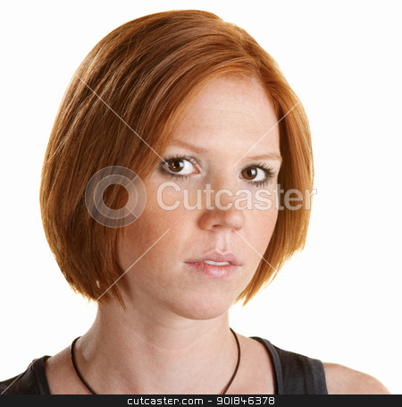 To use this stock image in your creative project, please select the size you need over to the right and click the "Add to Cart" button.
Your downloaded image will come with the Cutcaster watermark removed so don’t worry about the watermark you see on this page. Cute Young Woman stock photo, Cute red head portrait close up over white background by Scott Griessel