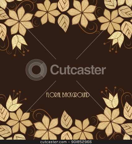 To use this stock image in your creative project, please select the size you need over to the right and click the "Add to Cart" button.
Your downloaded image will come with the Cutcaster watermark removed so don’t worry about the watermark you see on this page. floral frame stock vector clipart, Beautiful Vector flowers frame on a brown background by Miroslava Hlavacova