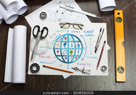 To use this stock image in your creative project, please select the size you need over to the right and click the "Add to Cart" button.
Your downloaded image will come with the Cutcaster watermark removed so don’t worry about the watermark you see on this page. Ecology related picture stock photo, Symbol of our planet and eco friendly words by Sergey Nivens
