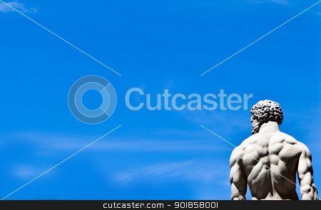 To use this stock image in your creative project, please select the size you need over to the right and click the "Add to Cart" button.
Your downloaded image will come with the Cutcaster watermark removed so don’t worry about the watermark you see on this page. Statue on blue sky stock photo, Marble statue against a blue sky by Dario Rota