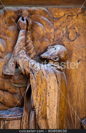 To use this stock image in your creative project, please select the size you need over to the right and click the "Add to Cart" button.
Your downloaded image will come with the Cutcaster watermark removed so don’t worry about the watermark you see on this page. Old religious artefact stock photo, Old wooden religious handmade artefact by Dario Rota