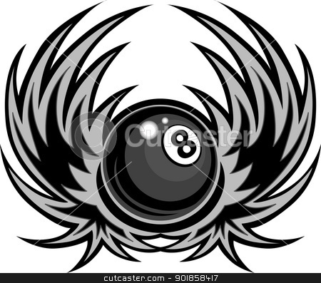 To use this stock image in your creative project, please select the size you need over to the right and click the "Add to Cart" button.
Your downloaded image will come with the Cutcaster watermark removed so don’t worry about the watermark you see on this page. Billiards Eight Ball with Wings Vector Illustration stock vector clipart, Billiards Eight Ball with Wings Vector Template by chromaco