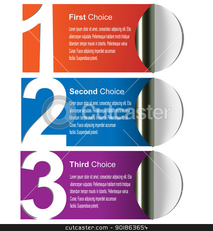To use this stock image in your creative project, please select the size you need over to the right and click the "Add to Cart" button.
Your downloaded image will come with the Cutcaster watermark removed so don’t worry about the watermark you see on this page. Choice labels/stickers stock vector clipart, Multicolored choices label for print, web and page layout design by Vladimir Repka