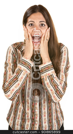 To use this stock image in your creative project, please select the size you need over to the right and click the "Add to Cart" button.
Your downloaded image will come with the Cutcaster watermark removed so don’t worry about the watermark you see on this page. Overjoyed European Woman stock photo, Overjoyed woman over white with hands on face by Scott Griessel