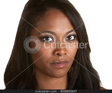 To use this stock image in your creative project, please select the size you need over to the right and click the "Add to Cart" button.
Your downloaded image will come with the Cutcaster watermark removed so don’t worry about the watermark you see on this page. Beautiful and Serious Black Woman stock photo, Serious Black woman with long hair on isolated background by Scott Griessel
