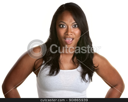 To use this stock image in your creative project, please select the size you need over to the right and click the "Add to Cart" button.
Your downloaded image will come with the Cutcaster watermark removed so don’t worry about the watermark you see on this page. Shocked Woman Over White stock photo, Pretty Black woman with shocked look on her face by Scott Griessel