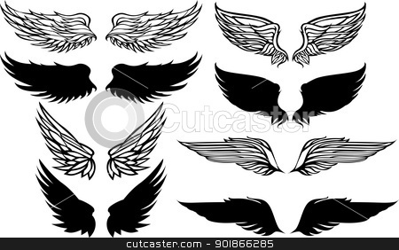 To use this stock image in your creative project, please select the size you need over to the right and click the "Add to Cart" button.
Your downloaded image will come with the Cutcaster watermark removed so don’t worry about the watermark you see on this page. Wings Graphic Vector Set stock vector clipart, Graphic Vector Images of Bird Wings by chromaco