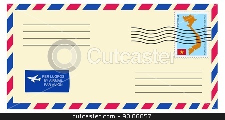 To use this stock image in your creative project, please select the size you need over to the right and click the "Add to Cart" button.
Your downloaded image will come with the Cutcaster watermark removed so don’t worry about the watermark you see on this page. letter to/from Vietnam stock vector clipart, letter to/from Vietnam by Oleksandr Kovalenko