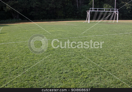 To use this stock image in your creative project, please select the size you need over to the right and click the "Add to Cart" button.
Your downloaded image will come with the Cutcaster watermark removed so don’t worry about the watermark you see on this page. Football Pitch stock photo, A view of the goal on a vacant soccer pitch.
by Chris Hill