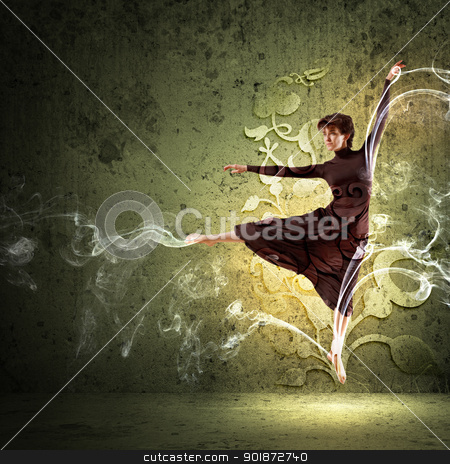 To use this stock image in your creative project, please select the size you need over to the right and click the "Add to Cart" button.
Your downloaded image will come with the Cutcaster watermark removed so don’t worry about the watermark you see on this page. Girl in color dress dancing.Collage stock photo, Girl dancing in a color dress with a gray background. Collage by Sergey Nivens