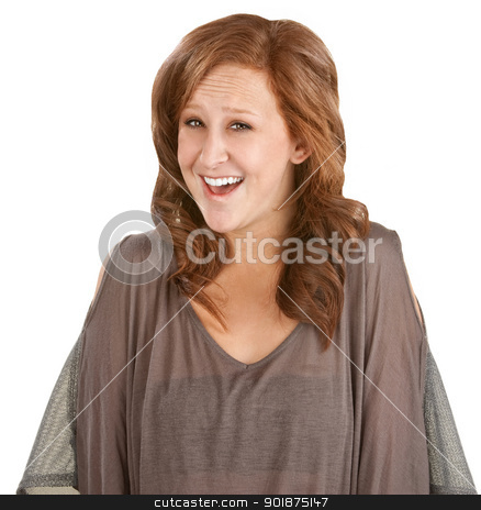 To use this stock image in your creative project, please select the size you need over to the right and click the "Add to Cart" button.
Your downloaded image will come with the Cutcaster watermark removed so don’t worry about the watermark you see on this page. Laughing Woman stock photo, Attractive Caucasian red head female laughing on isolated background by Scott Griessel