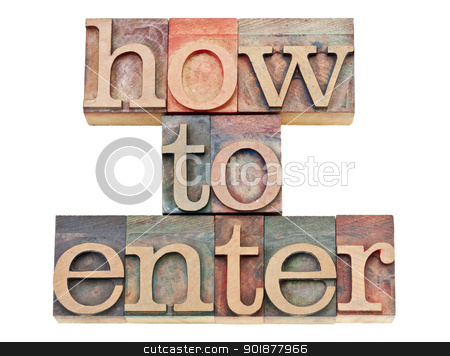 To use this stock image in your creative project, please select the size you need over to the right and click the "Add to Cart" button.
Your downloaded image will come with the Cutcaster watermark removed so don’t worry about the watermark you see on this page. how to enter in letterpress wood type stock photo, how to enter - isolated text in vintage letterpress wood type stained by color inks by Marek Uliasz