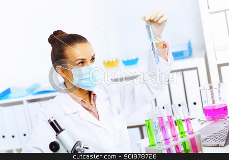 To use this stock image in your creative project, please select the size you need over to the right and click the "Add to Cart" button.
Your downloaded image will come with the Cutcaster watermark removed so don’t worry about the watermark you see on this page. Young female scientist working in laboratory stock photo, Young female scientist working with liquids in laboratory by Sergey Nivens