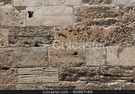To use this stock image in your creative project, please select the size you need over to the right and click the "Add to Cart" button.
Your downloaded image will come with the Cutcaster watermark removed so don’t worry about the watermark you see on this page. Ancient brick wall stock photo, Ancient brick wall of old Roman building with textured surface. by Martin Crowdy