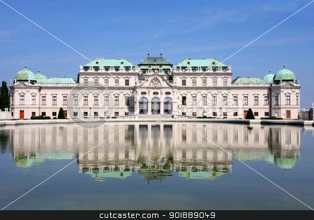 To use this stock image in your creative project, please select the size you need over to the right and click the "Add to Cart" button.
Your downloaded image will come with the Cutcaster watermark removed so don’t worry about the watermark you see on this page. Baroque castle Belvedere, Vienna, Austria stock photo, Baroque castle Belvedere with small lake, Vienna, Austria by vladacanon1