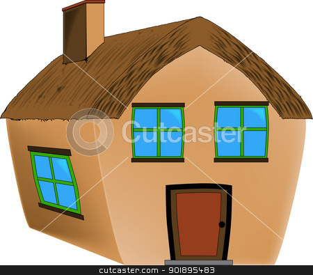 To use this stock image in your creative project, please select the size you need over to the right and click the "Add to Cart" button.
Your downloaded image will come with the Cutcaster watermark removed so don’t worry about the watermark you see on this page. Thatched Cottage. stock vector clipart, A small countryside thatched cottage. by Kotto