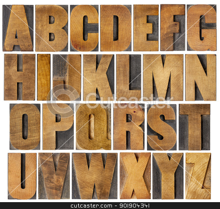 To use this stock image in your creative project, please select the size you need over to the right and click the "Add to Cart" button.
Your downloaded image will come with the Cutcaster watermark removed so don’t worry about the watermark you see on this page. antique alphabet set in wood type stock photo, complete English alphabet - collage of 26 isolated vintage wood letterpress printing blocks, scratched and stained by ink patina, gothic bold extended font by Marek Uliasz