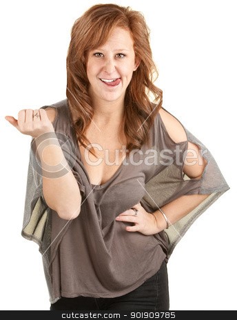 To use this stock image in your creative project, please select the size you need over to the right and click the "Add to Cart" button.
Your downloaded image will come with the Cutcaster watermark removed so don’t worry about the watermark you see on this page. Smiling Lady Biting Her Tongue stock photo, Smiling young woman biting tongue over white background by Scott Griessel