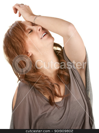 To use this stock image in your creative project, please select the size you need over to the right and click the "Add to Cart" button.
Your downloaded image will come with the Cutcaster watermark removed so don’t worry about the watermark you see on this page. Relieved Young Woman stock photo, Relieved young red haired female with arm on face by Scott Griessel