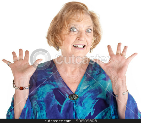 To use this stock image in your creative project, please select the size you need over to the right and click the "Add to Cart" button.
Your downloaded image will come with the Cutcaster watermark removed so don’t worry about the watermark you see on this page. Frightened Senior Female stock photo, Frightened European senior female with hands up by Scott Griessel