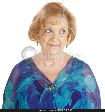 To use this stock image in your creative project, please select the size you need over to the right and click the "Add to Cart" button.
Your downloaded image will come with the Cutcaster watermark removed so don’t worry about the watermark you see on this page. Skeptical Woman Looking Over stock photo, Doubting senior white female with eyes rolled up by Scott Griessel