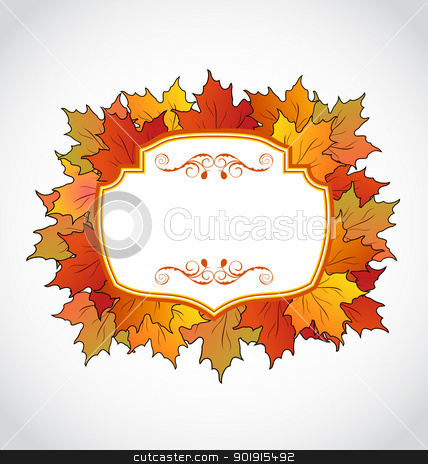 To use this stock image in your creative project, please select the size you need over to the right and click the "Add to Cart" button.
Your downloaded image will come with the Cutcaster watermark removed so don’t worry about the watermark you see on this page. Autumnal floral card with colorful maple leaves stock vector clipart, Illustration autumnal floral card with colorful maple leaves - vector by -=Mad Dog=-