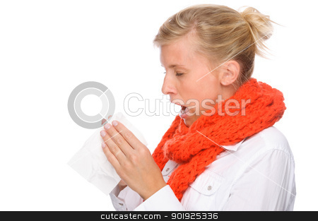 To use this stock image in your creative project, please select the size you need over to the right and click the "Add to Cart" button.
Your downloaded image will come with the Cutcaster watermark removed so don’t worry about the watermark you see on this page. Woman with handkerchief stock photo, Full isolated portrait of a caucasian woman with handkerchief by Picturehunter