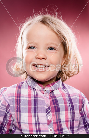 To use this stock image in your creative project, please select the size you need over to the right and click the "Add to Cart" button.
Your downloaded image will come with the Cutcaster watermark removed so don’t worry about the watermark you see on this page. Just happy stock photo, Studio picture from a little and happy girl by Picturehunter