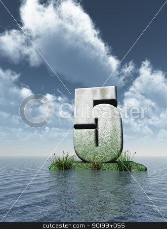 To use this stock image in your creative project, please select the size you need over to the right and click the "Add to Cart" button.
Your downloaded image will come with the Cutcaster watermark removed so don’t worry about the watermark you see on this page. number five stock photo, stone number five at the ocean - 3d illustration by J?