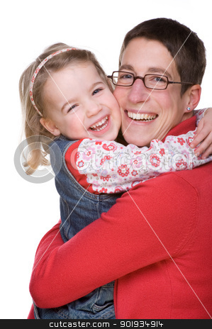 To use this stock image in your creative project, please select the size you need over to the right and click the "Add to Cart" button.
Your downloaded image will come with the Cutcaster watermark removed so don’t worry about the watermark you see on this page. Mother with daughter stock photo, Full isolated studio picture from mother with daughter by Picturehunter