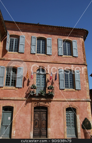 To use this stock image in your creative project, please select the size you need over to the right and click the "Add to Cart" button.
Your downloaded image will come with the Cutcaster watermark removed so don’t worry about the watermark you see on this page. The town hall in Roussillon, Provence stock photo, Ochre facade of The town hall in Roussillon, Provence by Porto Sabbia