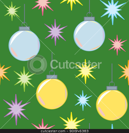 To use this stock image in your creative project, please select the size you need over to the right and click the "Add to Cart" button.
Your downloaded image will come with the Cutcaster watermark removed so don’t worry about the watermark you see on this page. Seamless Christmas Lights and Ornaments stock vector clipart, A seamless pattern of Christmas holiday multicolored lights and silver and gold ornaments or bulbs on a green background. by Jamie Slavy