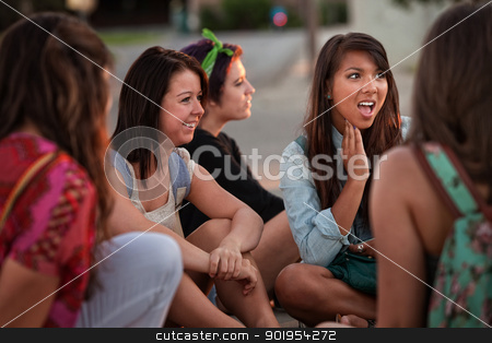 To use this stock image in your creative project, please select the size you need over to the right and click the "Add to Cart" button.
Your downloaded image will come with the Cutcaster watermark removed so don’t worry about the watermark you see on this page. Disgusted Young Woman with Friends stock photo, Disgusted teenage girl sitting on the ground talking with friends by Scott Griessel