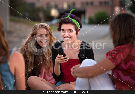 To use this stock image in your creative project, please select the size you need over to the right and click the "Add to Cart" button.
Your downloaded image will come with the Cutcaster watermark removed so don’t worry about the watermark you see on this page. Excited Female Teens Looking at Phone stock photo, Excited teenage girls looking at a phone outside by Scott Griessel