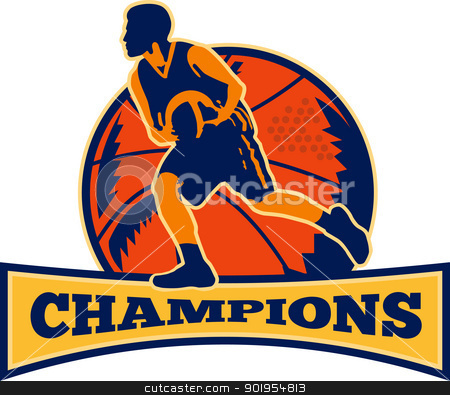 To use this stock image in your creative project, please select the size you need over to the right and click the "Add to Cart" button.
Your downloaded image will come with the Cutcaster watermark removed so don’t worry about the watermark you see on this page. Basketball Player Dribbling Ball Champions Retro stock vector clipart, Illustration of a basketball player dribbling ball on isolated white background and words champions. by patrimonio
