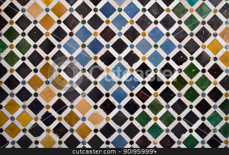 To use this stock image in your creative project, please select the size you need over to the right and click the "Add to Cart" button.
Your downloaded image will come with the Cutcaster watermark removed so don’t worry about the watermark you see on this page. Colorful tiles, arabic style, in the Alhambra, Granada stock photo, Pattern or texture of ceramic tiles mosaic found in the Alhambra, in Spain by Stefano Cavoretto