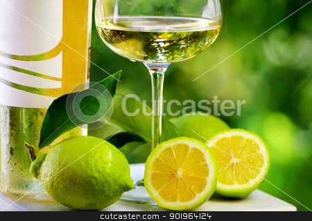 To use this stock image in your creative project, please select the size you need over to the right and click the "Add to Cart" button.
Your downloaded image will come with the Cutcaster watermark removed so don’t worry about the watermark you see on this page. White wine and green lemons. stock photo, White wine and green lemons. by Inacio Pires