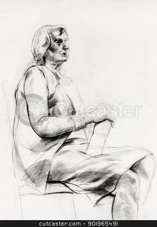 To use this stock image in your creative project, please select the size you need over to the right and click the "Add to Cart" button.
Your downloaded image will come with the Cutcaster watermark removed so don’t worry about the watermark you see on this page. Woman sitting sketch stock photo, Original pastel or drawing charcoal, and hand drawn painting or working sketch of a woman sitting in a chair.Free composition by borojoint