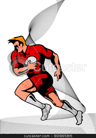 To use this stock image in your creative project, please select the size you need over to the right and click the "Add to Cart" button.
Your downloaded image will come with the Cutcaster watermark removed so don’t worry about the watermark you see on this page. rugby player running with the ball stock photo, illustration of a rugby player running with the ball on isolated background viewed from side by patrimonio