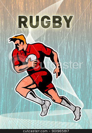 To use this stock image in your creative project, please select the size you need over to the right and click the "Add to Cart" button.
Your downloaded image will come with the Cutcaster watermark removed so don’t worry about the watermark you see on this page. rugby player running with the ball stock photo, illustration of a rugby player running with the ball on isolated background viewed from side by patrimonio