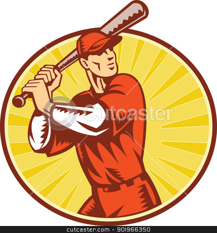 To use this stock image in your creative project, please select the size you need over to the right and click the "Add to Cart" button.
Your downloaded image will come with the Cutcaster watermark removed so don’t worry about the watermark you see on this page. Baseball Player With Bat Batting Retro Style stock photo, illustration of a baseball player batting set inside circle with sunburst done in retro woodcut style.
by patrimonio