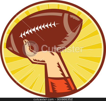 To use this stock image in your creative project, please select the size you need over to the right and click the "Add to Cart" button.
Your downloaded image will come with the Cutcaster watermark removed so don’t worry about the watermark you see on this page. American Football Player Hand Catching Throwing Ball stock photo, Illustration of a hand catching ,throwing American Football ball done in retro woodcut style set inside circle with sunburst in background.
by patrimonio