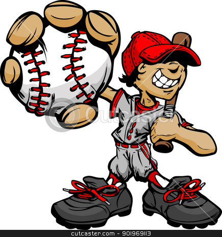 To use this stock image in your creative project, please select the size you need over to the right and click the "Add to Cart" button.
Your downloaded image will come with the Cutcaster watermark removed so don’t worry about the watermark you see on this page. Kid Baseball Player Holding Baseball and Bat stock vector clipart, Baseball Boy Cartoon Player with Bat and Ball Vector Illustration by chromaco