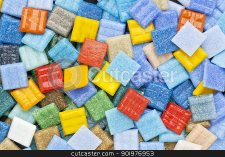 To use this stock image in your creative project, please select the size you need over to the right and click the "Add to Cart" button.
Your downloaded image will come with the Cutcaster watermark removed so don’t worry about the watermark you see on this page. colorful glass mosaic tiles stock photo, random background of colorful glass mosaic tiles with a dominant blue color by Marek Uliasz