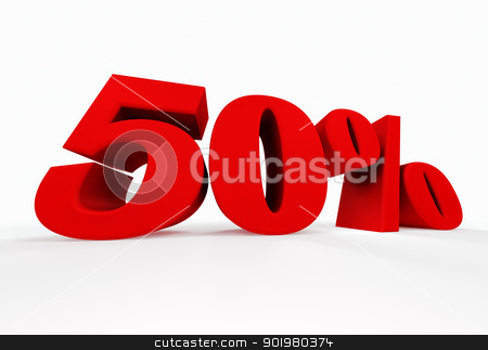 To use this stock image in your creative project, please select the size you need over to the right and click the "Add to Cart" button.
Your downloaded image will come with the Cutcaster watermark removed so don’t worry about the watermark you see on this page. 3d fifty percent stock photo, 3d fifty percent islated on white by carloscastilla