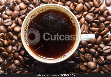 To use this stock image in your creative project, please select the size you need over to the right and click the "Add to Cart" button.
Your downloaded image will come with the Cutcaster watermark removed so don’t worry about the watermark you see on this page. Coffee stock photo, A cup of coffee with coffee beans by Alexey Popov