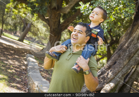 To use this stock image in your creative project, please select the size you need over to the right and click the "Add to Cart" button.
Your downloaded image will come with the Cutcaster watermark removed so don’t worry about the watermark you see on this page. Mixed Race Son Enjoy a Piggy Back in the Park with Dad stock photo, Happy Mixed Race Son Enjoys a Piggy Back Ride in the Park with Dad. by Andy Dean