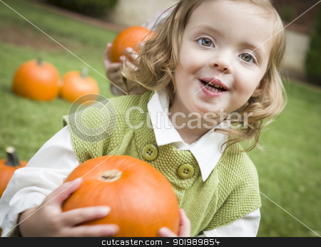 To use this stock image in your creative project, please select the size you need over to the right and click the "Add to Cart" button.
Your downloaded image will come with the Cutcaster watermark removed so don’t worry about the watermark you see on this page. Cute Young Child Girl Enjoying the Pumpkin Patch. stock photo, Adorable Young Child Girl Enjoying the Pumpkins at the Pumpkin Patch. by Andy Dean